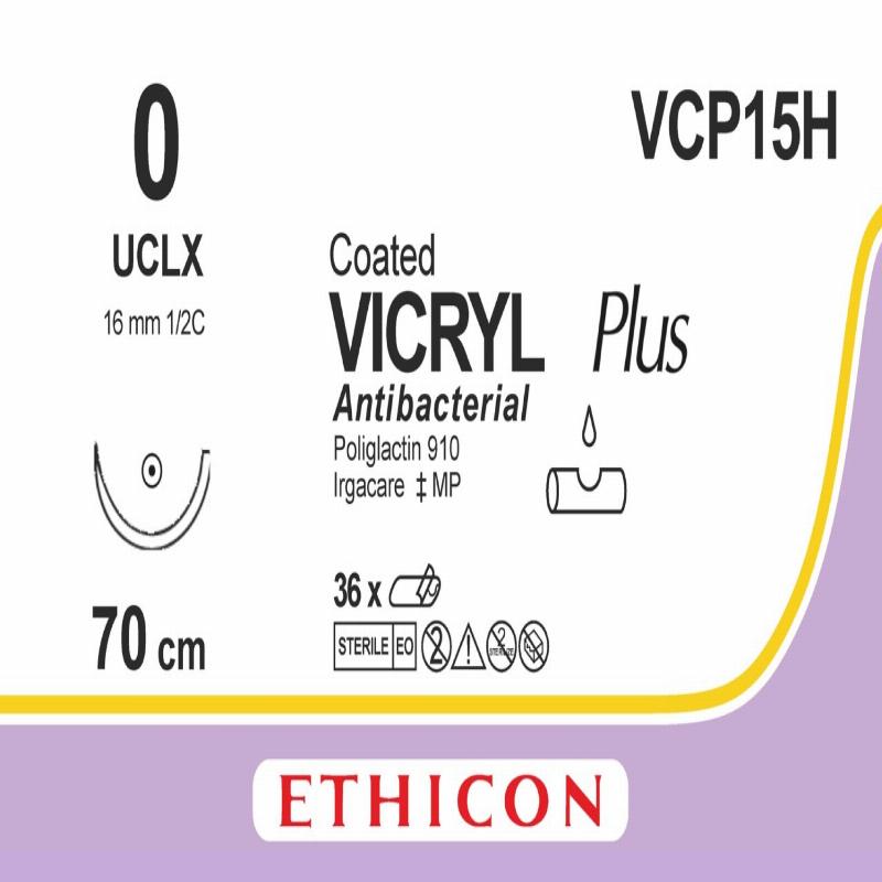 VICRYL PLUS фіолетовий 70см M3.5 USP0 одна голка UCLX, тип колюча Taper Point, 16мм, 1/2 кола